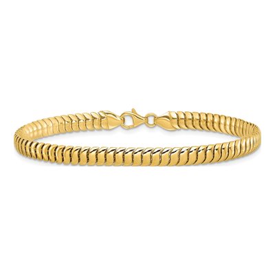 14K Yellow Gold 5.1mm Herringbone Chain Bracelet – view 4