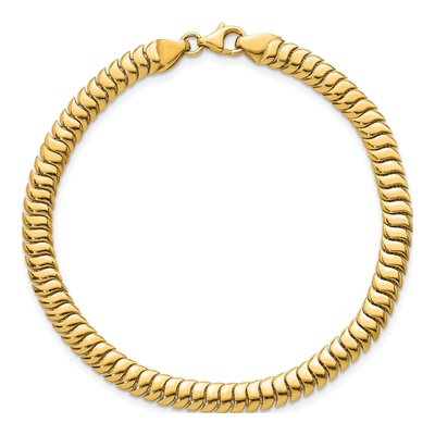 14K Yellow Gold 5.1mm Herringbone Chain Bracelet – view 5