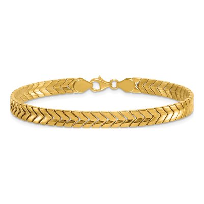 14K Yellow Gold Chevron Link Bracelet – view 4