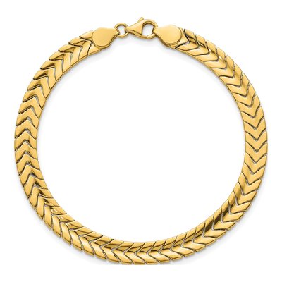 14K Yellow Gold Chevron Link Bracelet – view 5
