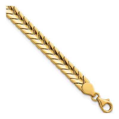 14K Yellow Gold Chevron Link Bracelet
