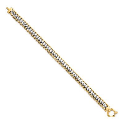 14K Two-Tone Gold Woven Link Bracelet – view 3
