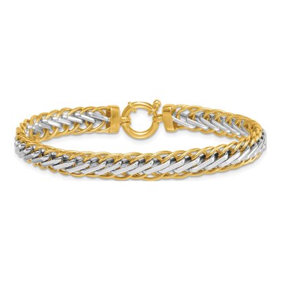 14K Two-Tone Gold Woven Link Bracelet – view 4