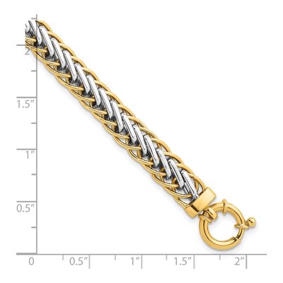 14K Two-Tone Gold Woven Link Bracelet – view 6