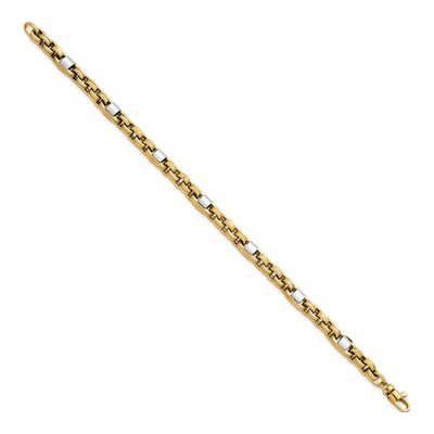 14K Two-Tone Gold Fancy Link Bracelet – view 3