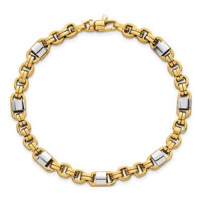 14K Two-Tone Gold Fancy Link Bracelet – view 5