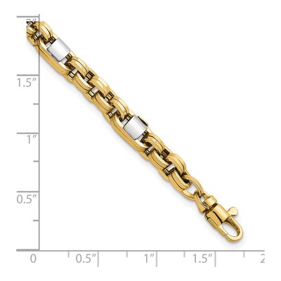 14K Two-Tone Gold Fancy Link Bracelet – view 6