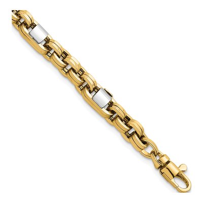 14K Two-Tone Gold Fancy Link Bracelet
