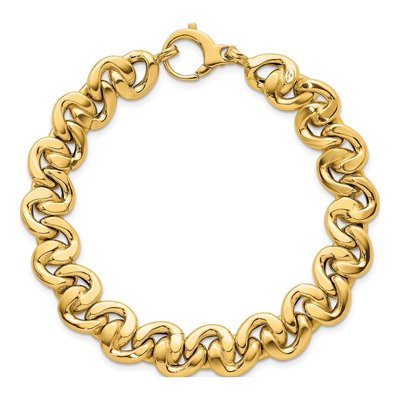 14K Yellow Gold Fancy Link Bracelet – view 5