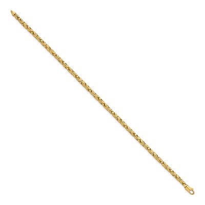 14K Yellow Gold 3mm Byzantine Chain Bracelet – view 3