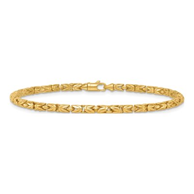 14K Yellow Gold 3mm Byzantine Chain Bracelet – view 4