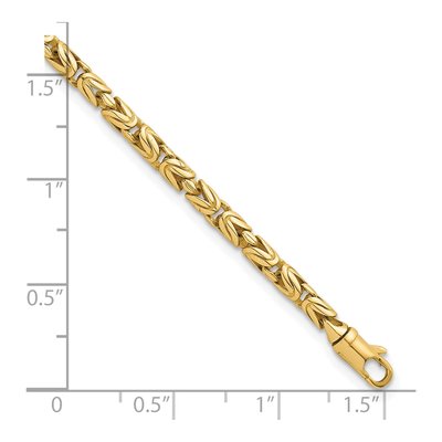 14K Yellow Gold 3mm Byzantine Chain Bracelet – view 6