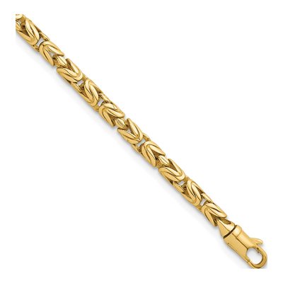 14K Yellow Gold 3mm Byzantine Chain Bracelet