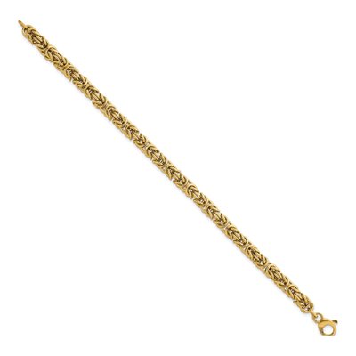 14K Yellow Gold 5.75mm Byzantine Chain Bracelet – view 3