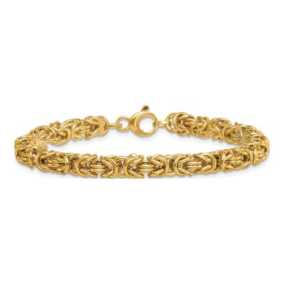 14K Yellow Gold 5.75mm Byzantine Chain Bracelet – view 4