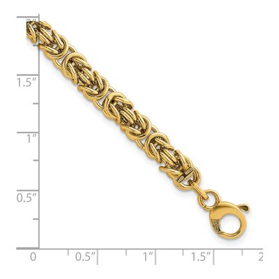 14K Yellow Gold 5.75mm Byzantine Chain Bracelet – view 6