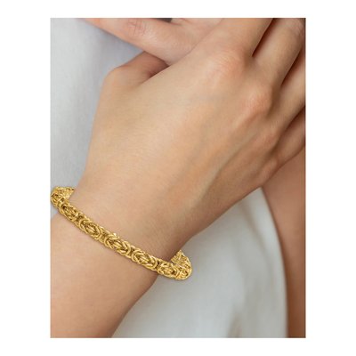 14K Yellow Gold 5.75mm Byzantine Chain Bracelet – view 7