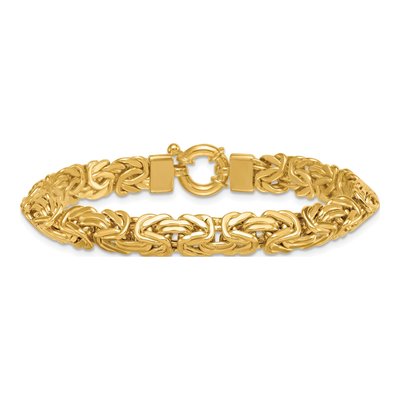 14K Yellow Gold 8.5mm Byzantine Chain Bracelet – view 4
