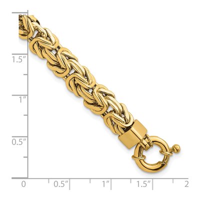 14K Yellow Gold 8.5mm Byzantine Chain Bracelet – view 6