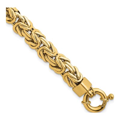14K Yellow Gold 8.5mm Byzantine Chain Bracelet