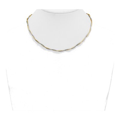 14K Two-Tone Gold Twisted Omega Necklace – view 3