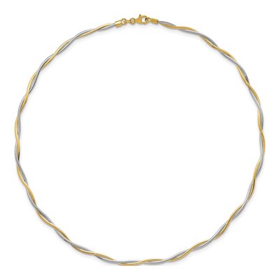 14K Two-Tone Gold Twisted Omega Necklace – view 4