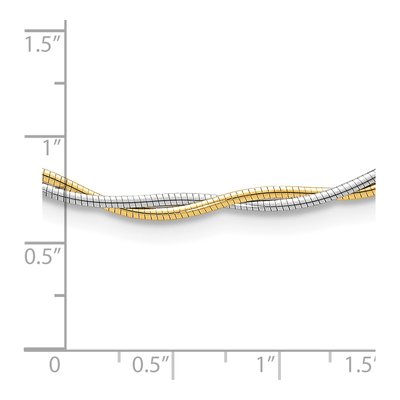 14K Two-Tone Gold Twisted Omega Necklace – view 5