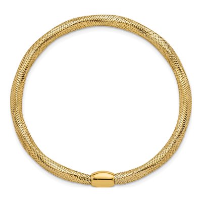 14K Yellow Gold Wavy Mesh Stretch Bracelet – view 3