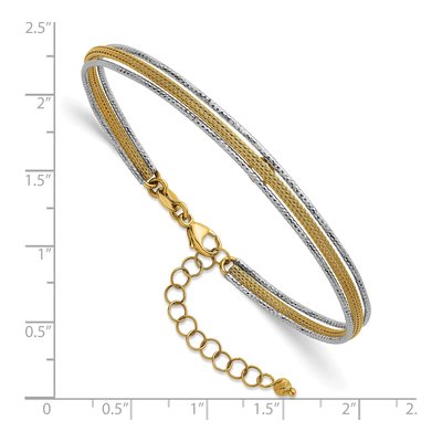 14K Two-Tone Gold Woven Bangle Bracelet – view 4