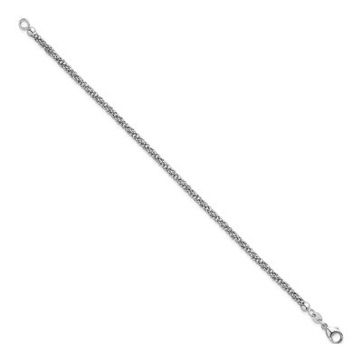 14K White Gold Twisted Mesh Beaded Bracelet – view 3