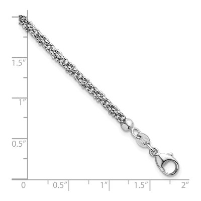 14K White Gold Twisted Mesh Beaded Bracelet – view 6