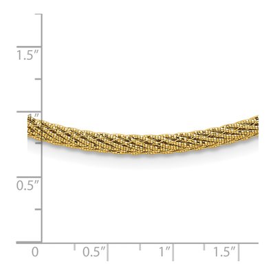 14K Yellow Gold Diamond-Cut Woven Wire Necklace – view 5