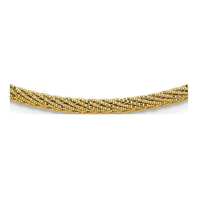 14K Yellow Gold Diamond-Cut Woven Wire Necklace