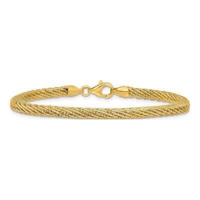 14K Yellow Gold Woven Wire Bracelet – view 4
