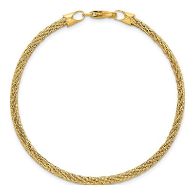 14K Yellow Gold Woven Wire Bracelet – view 5