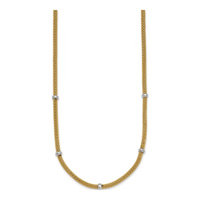 14K Two-Tone Gold Mesh Necklace – view 3
