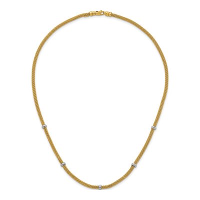 14K Two-Tone Gold Mesh Necklace – view 5