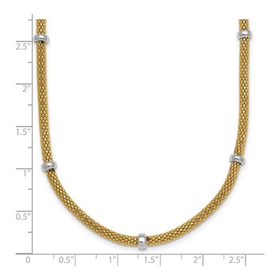 14K Two-Tone Gold Mesh Necklace – view 6