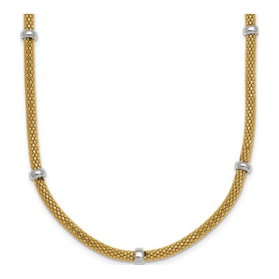 14K Two-Tone Gold Mesh Necklace