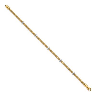 14K Two-Tone Gold Fancy Mesh Bracelet – view 3