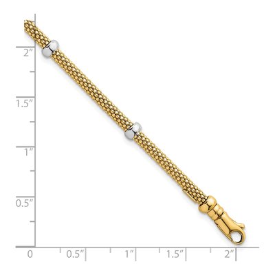 14K Two-Tone Gold Fancy Mesh Bracelet – view 6