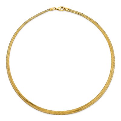 14K Yellow Gold Woven Mesh Necklace – view 4