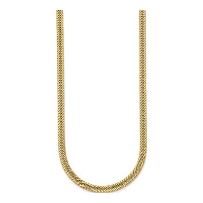 14K Yellow Gold Fancy Hollow Curb Link Necklace – view 3