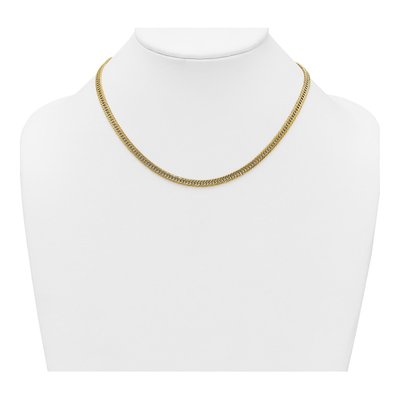 14K Yellow Gold Fancy Hollow Curb Link Necklace – view 4
