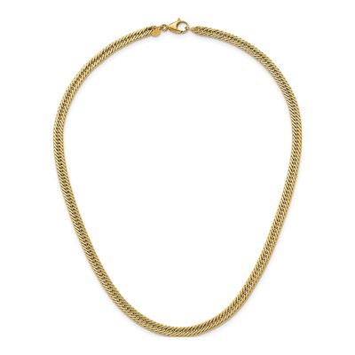 14K Yellow Gold Fancy Hollow Curb Link Necklace – view 5