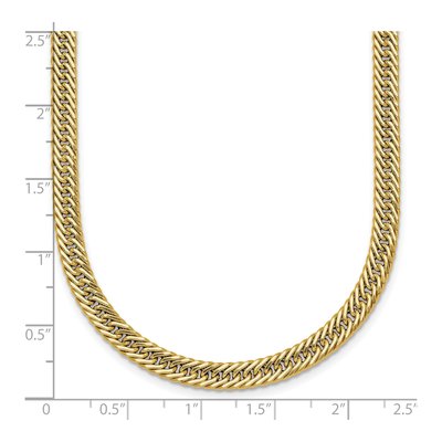 14K Yellow Gold Fancy Hollow Curb Link Necklace – view 6