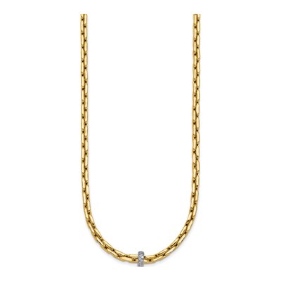 14K Two-Tone Gold CZ Fancy Necklace – view 3