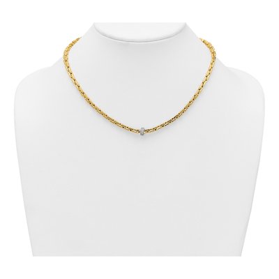 14K Two-Tone Gold CZ Fancy Necklace – view 4