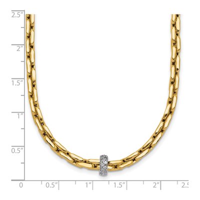 14K Two-Tone Gold CZ Fancy Necklace – view 6