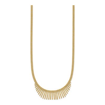14K Yellow Gold Double Strand Multi Dangle Necklace – view 3